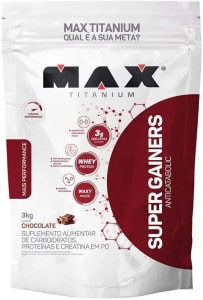 Suplemento Alimentar Super Gainers Chocolate 3kg - Max Titanium