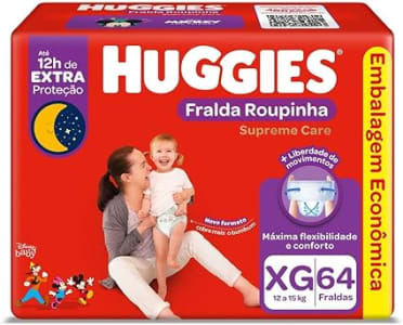 Fralda Huggies Supreme Care Roupinha XG - 64 fraldas