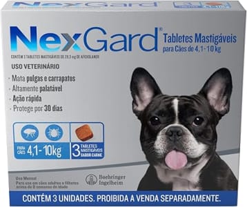 NexGard Antipulgas e Carrapatos para Cães de 4,1 a 10kg 3 tabletes