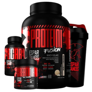 Kit Whey Protein Isolado Fusion + Bcaa + Creatina Monohidratada 100% Pura + Copo - Combo Suplementos  