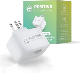 Smart Plug Wi-Fi 10A/1000W- NBR Positivo Casa Inteligente ligue ou desligue seus eletrodomésticos através do celular Compatível com Alexa