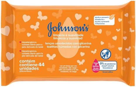 Johnson's Baby Lenços Umedecidos Limpeza e Suavidade,44un