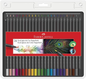 Lápis de Cor, Faber-Castell, EcoLápis Supersoft, 24 Cores