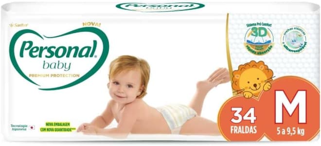 Fralda Personal Baby Premium Protection Tam M - 34 Unidades