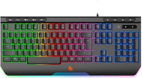 Geonav Teclado Gamer Membrana Spectral Light GOOD GAME, 107 teclas, 11 Efeitos RGB, Teclas anti-ghosting, ABNT2, Cabo 1,8mt USB, Preto, G3TC01BK, Preto