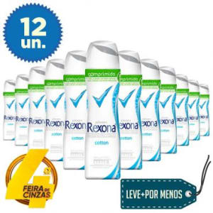 Leve Mais Pague Menos: 12 Desodorantes Antitranspirantes Comprimido Rexona Feminino Aerosol Cotton 56g