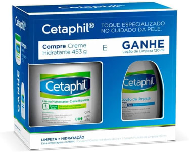 Kit Cetaphil Creme Hidratante 453g + Loção de Limpeza 120mL (Embalagem pode variar)