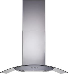 Coifa de Ilha Gourmet 180W, 90cm, Inox e vidro curvo, 110v, Cadence