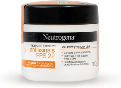 Neutrogena Hidratante Facial Antissinais Face Care Intensive FPS 22, 100g