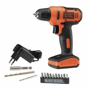 Parafusadeira/Furadeira 12V Lítio Ion com 13 Acessórios, Black+Decker