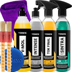 Kit Limpeza Automotiva Completa Vonixx Cera Carnauba Tok Final V-mol Revitalizador de Plasticos intense Sintra fast