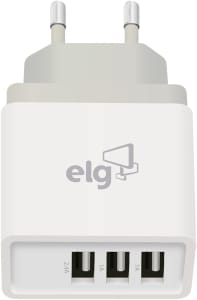 Tomada carregadora 3 usb WC3S branco ELG