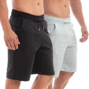 Kit 2 Bermudas de Moletom Masculino Treino Academia Benellys  - Preto+Cinza