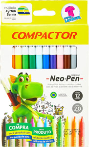 Caneta Hidrográfica Compactor Neo-Pen - 12 Cores