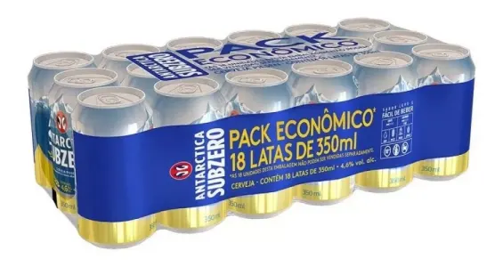 3 packs de Cerveja Antarctica Subzero Pilsen Lata 350 Ml - Total 54 Unidades