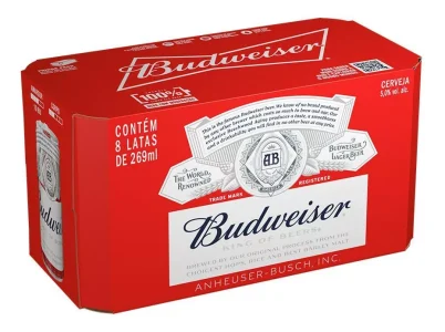 5 Packs Cerveja Budweiser Lata 269ml - 08 Unidades