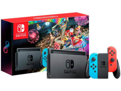 Nintendo Switch Mario Kart 8 Deluxe 32GB 2 - Controles Joy-Con 6.2” Azul e Vermelho com 1 Jogo - Magazine Ofertaesperta