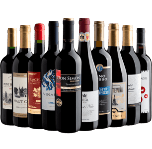 Kit 10 Vinhos do Velho Mundo por R$27,90 cada garrafa
