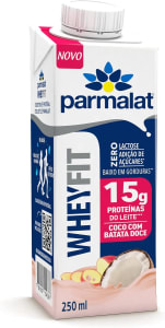 5 Unidades — Parmalat WheyFit Bebida Láctea Coco com Batata Doce 15g de Proteína 250 Ml