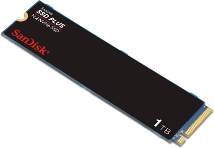 SSD 1TB SanDisk Plus NVMe, M.2, PCle, Gen3, Leitura 3.200 e Gravação acima de 3.200 - SDSSDA3N-1T00-G26