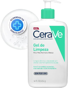 CeraVe, Gel de Limpeza Facial para pele oleosa, com Ácido Hialurônico e Niacinamida