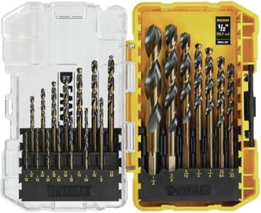 DEWALT Conjunto de brocas, 21 peças, ponto dividido de 135 graus, hélice de 31 graus, revestimento de óxido preto, para plástico, madeira e metal (DWA