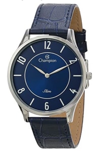  Relógio Analógico, Champion, Slim, Masculino, Ca21759a, Azul 