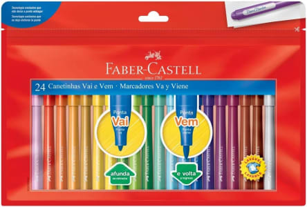 Canetinha Ponta Vai E Vem 24 Cores, Faber-Castell