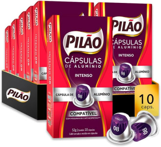 Pack 10 Pacotes Capsulas de Café Pilão Intenso Lungo - 10 Unidades (Total 100 Unidades)