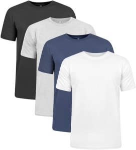 Kit 4 Camisetas 100% Algodão 30.1 Penteadas, Tamanhos P ao GG