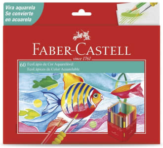 Lápis de Cor Aquarelável, Faber-Castell, EcoLápis, 120260G, 60 Cores