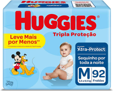 Fralda Huggies Tripla Proteção M - 92 Fraldas