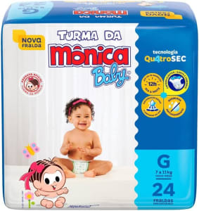 Fralda Turma Da Mônica Baby G 24 Unidades