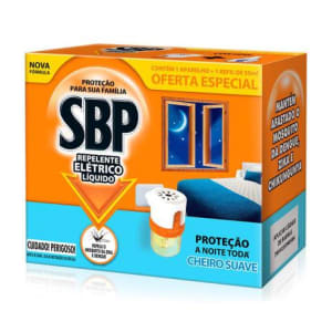 Repelente Elétrico Líquido SBP 45 Noites Cheiro Suave com 1 Aparelho + 1 Refil de 35ml