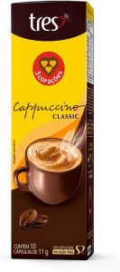 3 Pacotes de Cápsulas de Cappuccino Classic Tres - 3 Corações