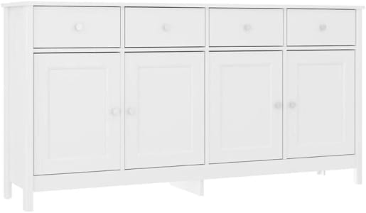 Aparador Buffet R-626, 4 Portas, 4 Gavetas - Ditália (Branco)