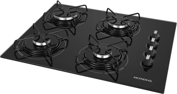 Cooktop a Gás CTG-01, 4 Bocas, Bivolt - Mondial (Preto/Inox)