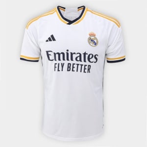 Camisa Real Madrid Home 23/24 s/n° Torcedor Adidas Masculina - Branco