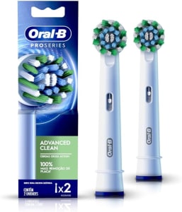 Oral-B Refis PRO SERIES Advanced Clean 2 Unidades, para Escova de Dentes Elétrica Oral-B, 100% mais remoção de placa