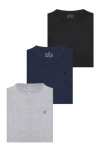 Kit 3 Camisetas Masculinas Regular Polo Wear Sortido