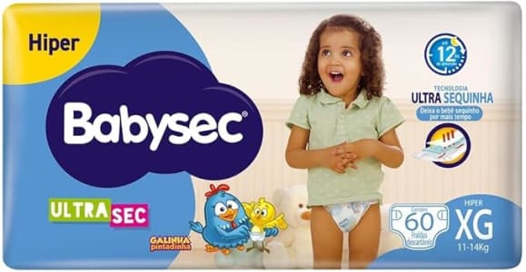 Babysec Fralda Ultrasec Galinha Pintadinha Azul XG 60 Unidades