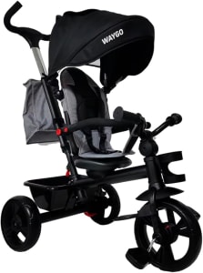 Replay Kids Triciclo Infantil Bebê Waygo com Pedal Puxador 2 em 1 Frente ou Costas Cinto 3 pontos Capota Porta Copos Ob