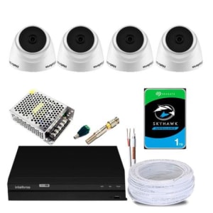 Kit 4 Câmeras de Segurança Infra 720p Intelbras VHL 1120D + DVR MHDX 1204 Multi HD + HD Seagate 1TB + Acessórios - 4565298 - Magazine Ofertaesperta