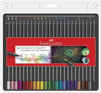 Lápis de Cor Faber-Castell EcoLápis Supersoft 120724SOFT 24 Cores