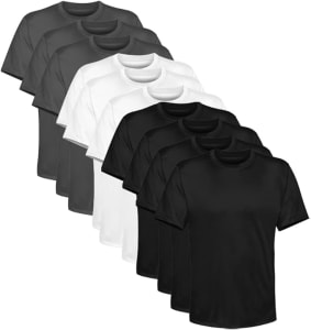 Kit 10 Camisetas Masculina Lisa Algodão Qualidade, Tamanhos P ao GG (Cores Sortidas)
