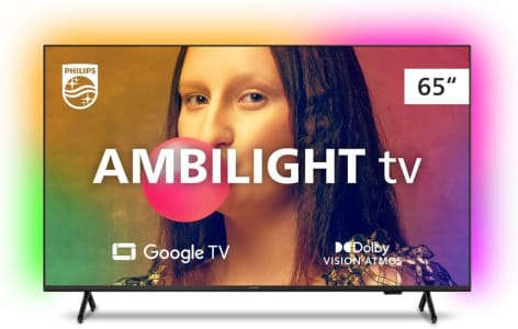 Smart TV Philips Ambilight 65" 4K 65PUG7908/79, Google TV, Comando De Voz