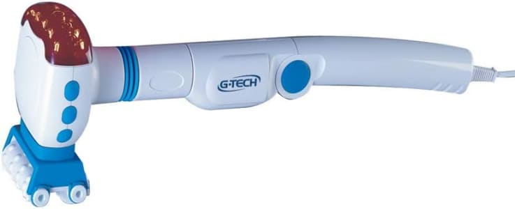 Massageador G-Tech Magnet Plus - Inclui 6 Acessórios de Massagem, Auxilia Circulação Sanguínea, Controle de Funções, Cabo Ajustável Até 90°, Bivolt"