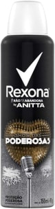 2 Unidades Desodorante Antitranspirante Aerosol Rexona Show das Poderosas By Anitta - 150Ml Cada