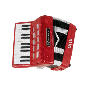 Acordeon 8 Baixos 22 Teclas Michael ACM0822 PRD Vermelho Perolado