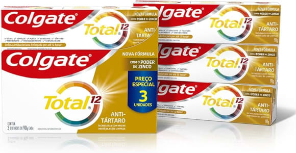 Colgate Creme Dental Total 12 Anti Tártaro 3 Unid 90G